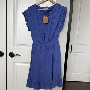 Kori Blue Ruffle Sleeve Dress